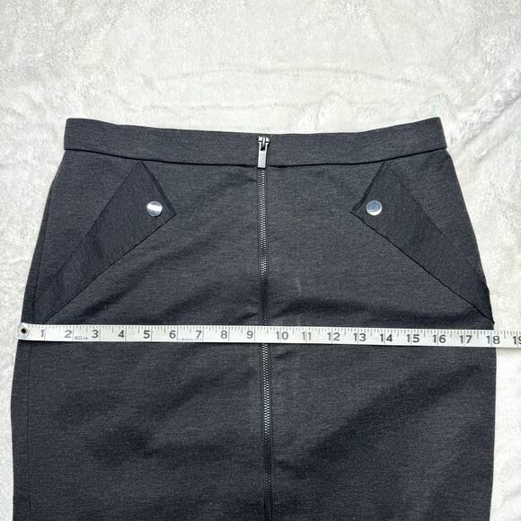 GRACE ELEMENTS Charcoal Gray Zip Front Stretch Pencil Skirt size Small - Picture 5 of 7